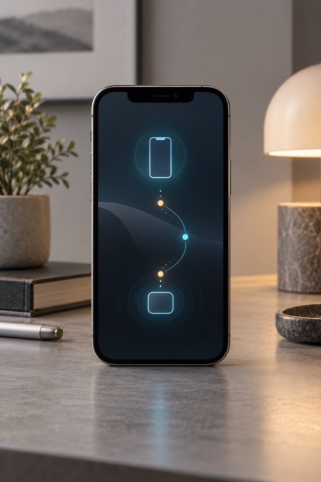 iPhone手机展示简洁的网络路径界面